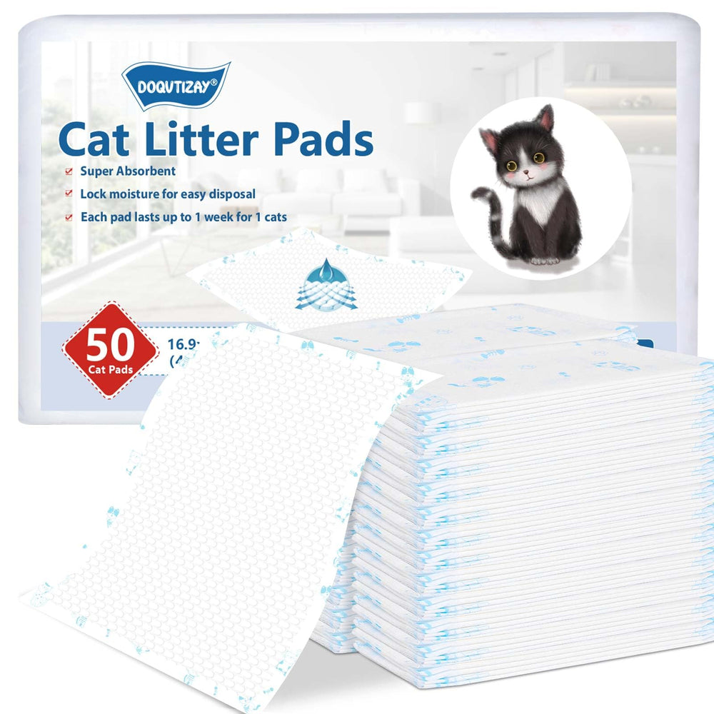 DOQVTIZAY cat pad refill with absorbent core locks moisture for a cleaner home.