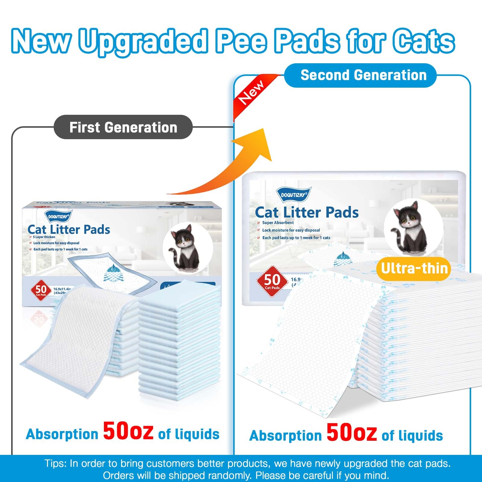 DOQVTIZAY cat pad refill is versatile for travel or pet training scenarios.
