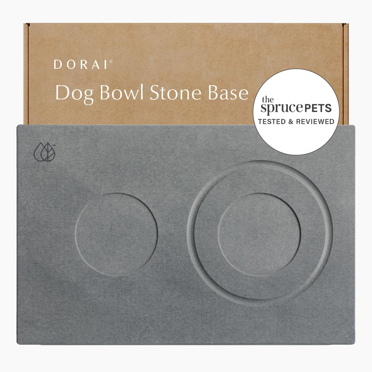 Dorai Stone Drying Mat absorbs spills around dog bowls for cleaner floors