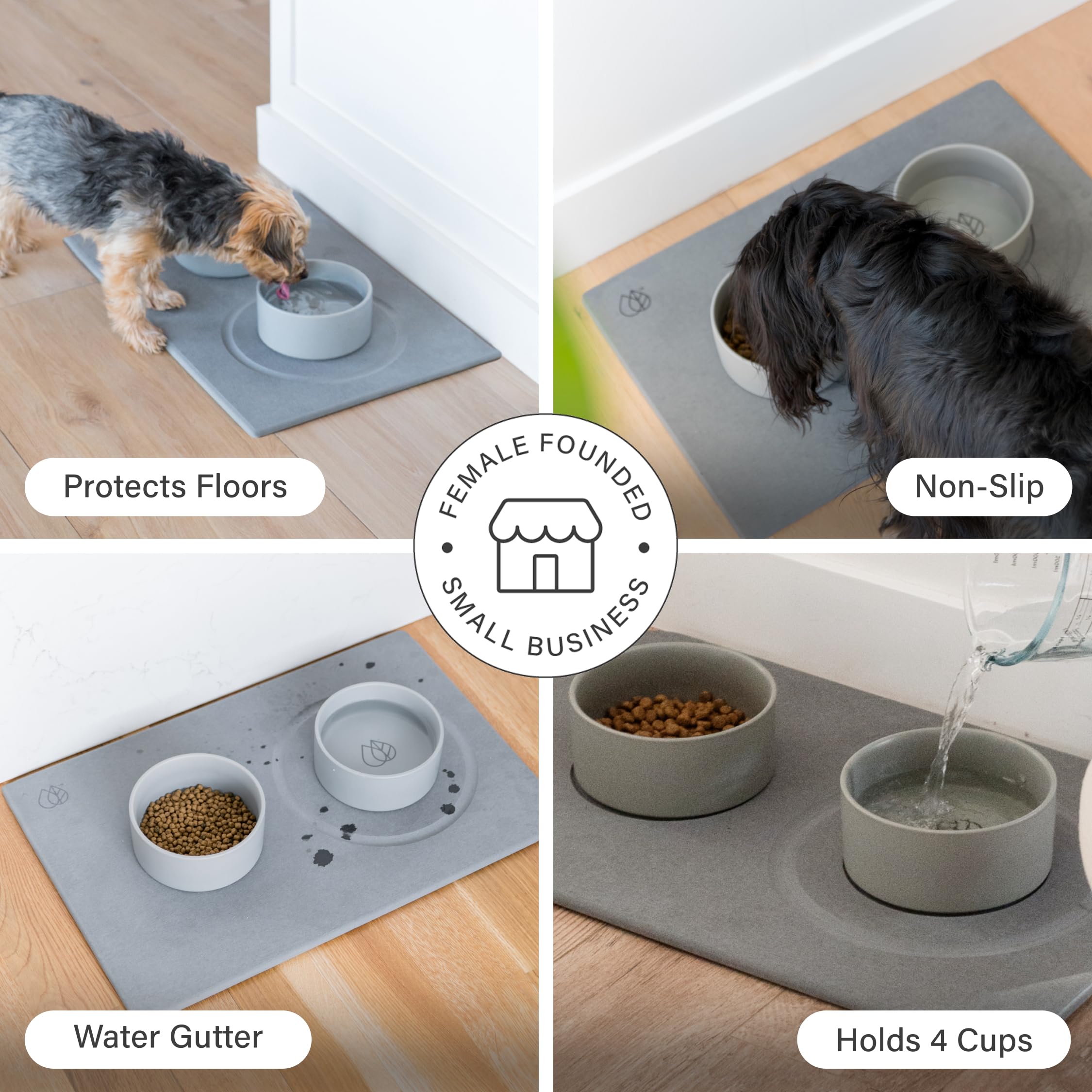 Dorai Stone Drying Mat is easy to clean and resists odors after feeding