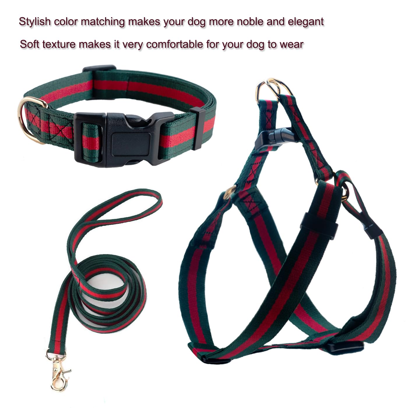 Doryojoy luxury harness set adds stylish visibility and comfort.