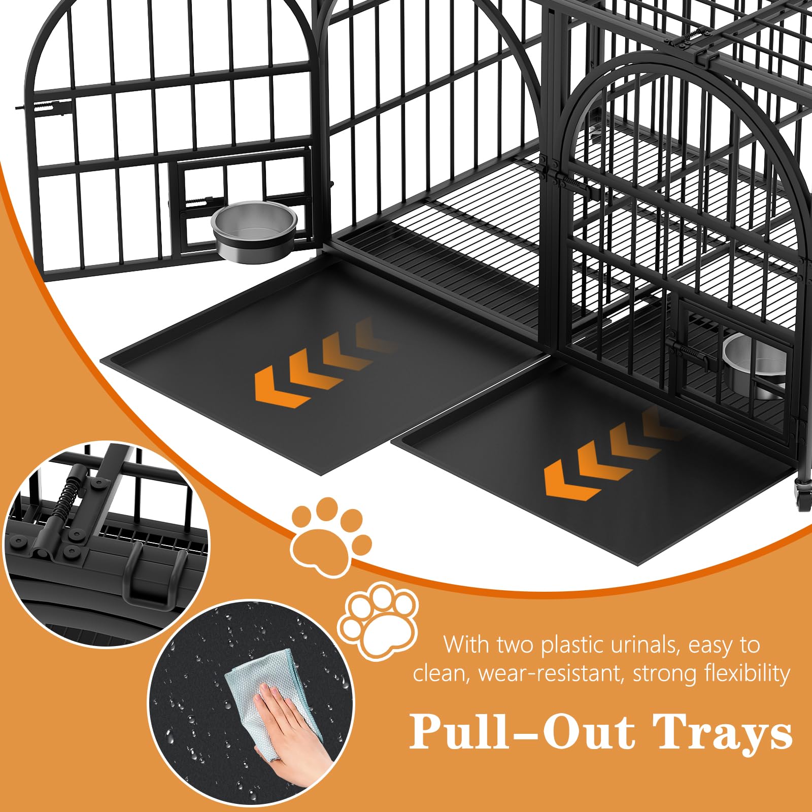 Dosker pull-out tray shown for quick cleaning and maintenance.