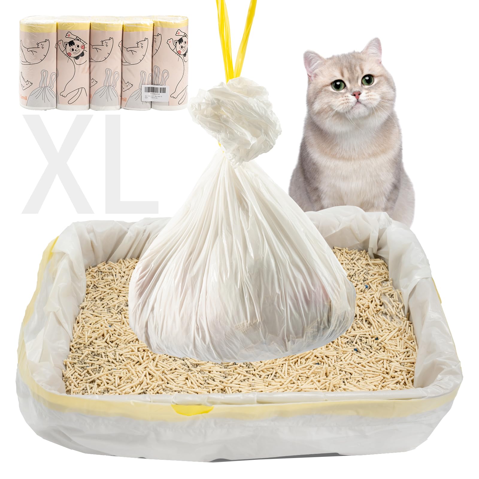 Dote on pet litter box liner 36x18 pack showing heavy-duty durability for standard boxes