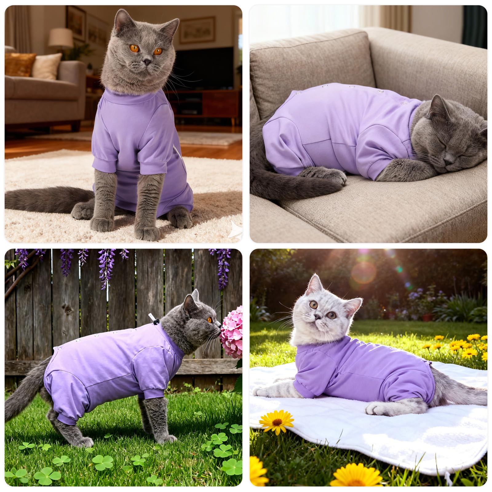 Dotoner cat recovery suit enables natural movement without a traditional cone