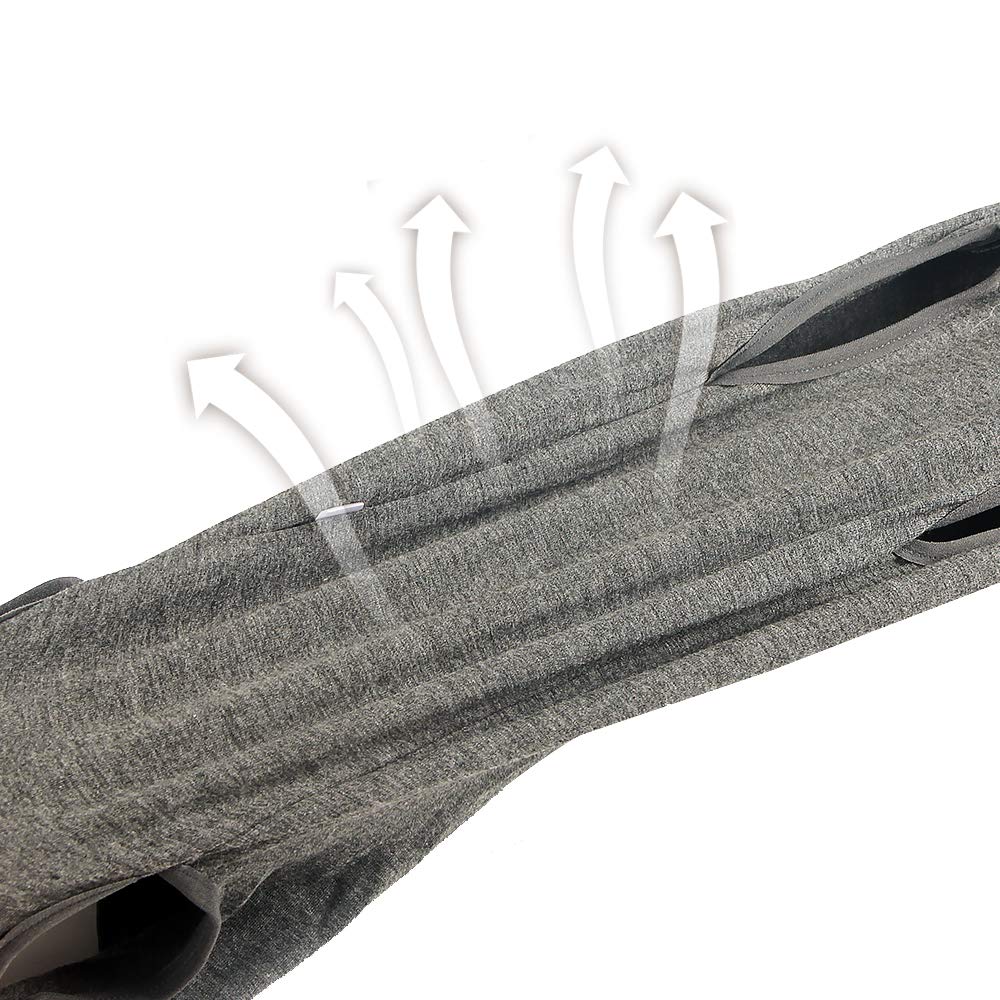 Dotoner puppy surgical clothes grey XL close-up; soft four-way stretch fabric.