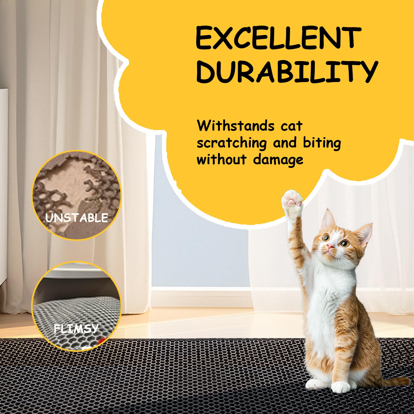 DOTPURFECT mat reduces litter scatter around the box area.