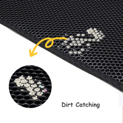 DOTPURFECT cat litter mat side-opening allows quick cleaning and litter recovery.
