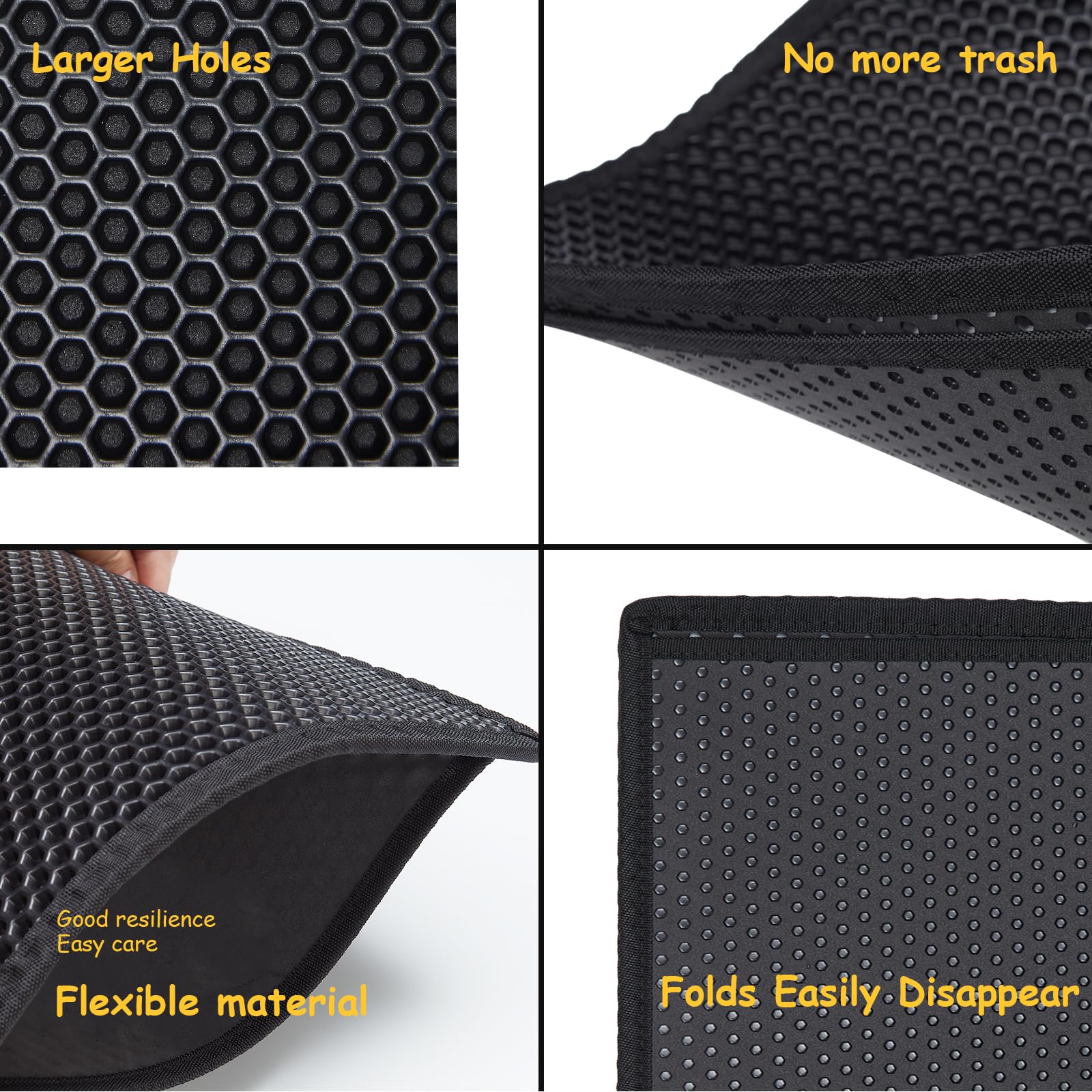 DOTPURFECT litter mat waterproof bottom shields floors from urine and spills.