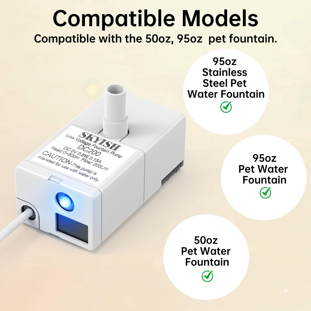 Dotzrin cat fountain pump 95oz shown for larger hydration needs.