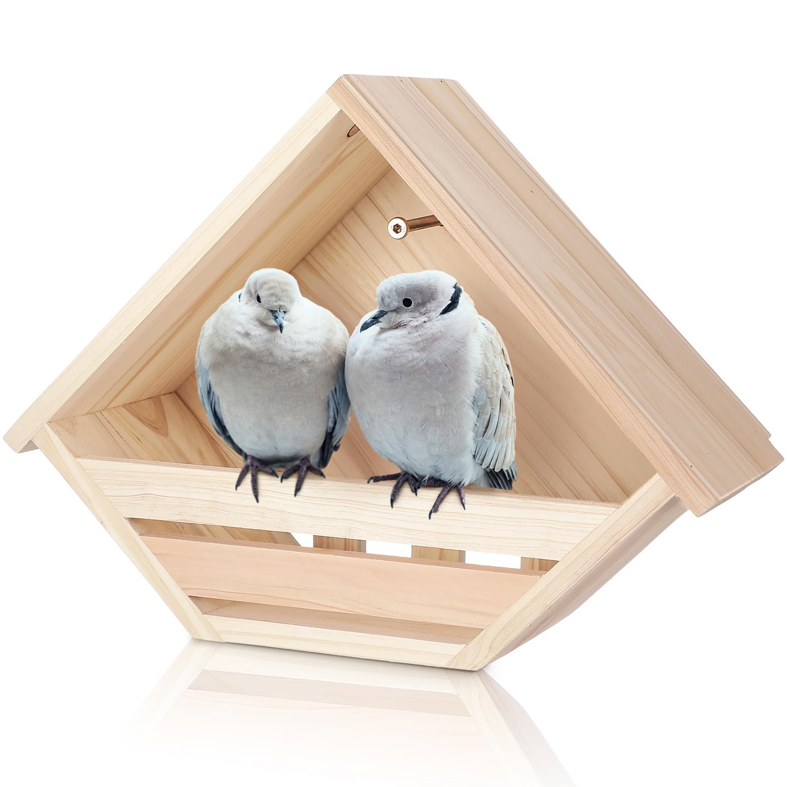 DoubleFill Cedar Dove Nesting Box front view; weatherproof cedar for outdoor nesting