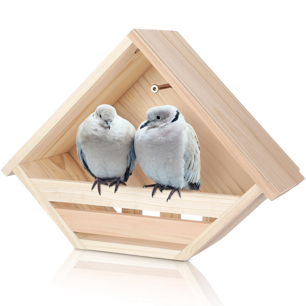 DoubleFill Cedar Dove Nesting Box front view; weatherproof cedar for outdoor nesting