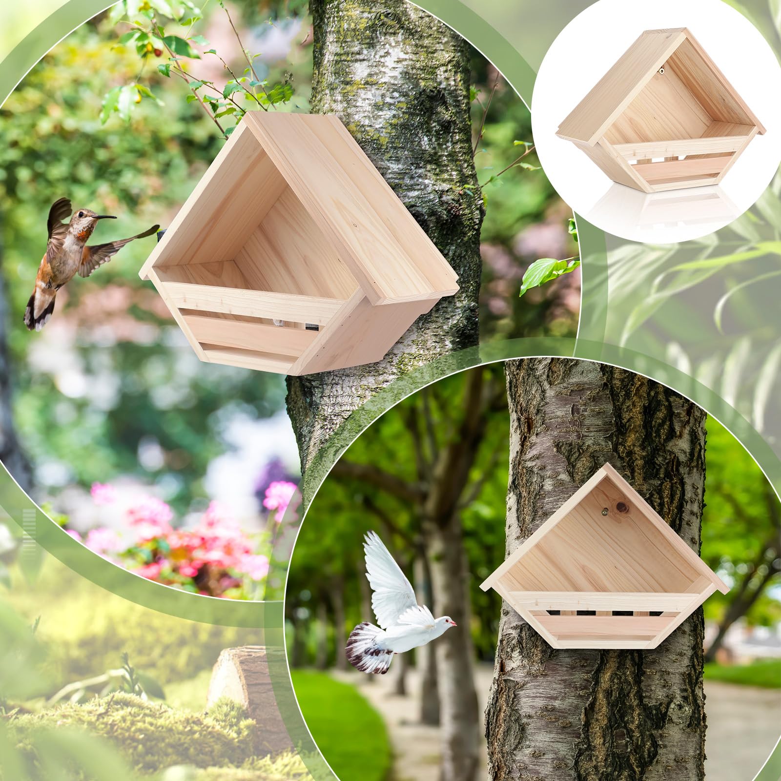 Weatherproof cedar finish on DoubleFill Cedar Dove Nesting Box; protects nests from the elements