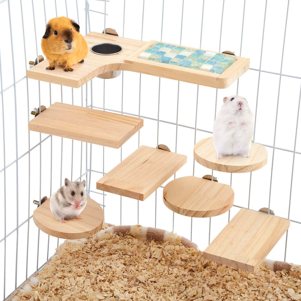 DoubleFill L-shaped platform for small pets enhances climbing space
