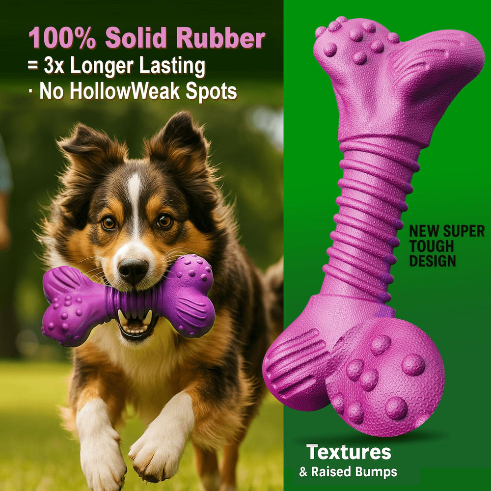 Doudele bacon-flavor chew attracting dogs for extended chewing sessions.