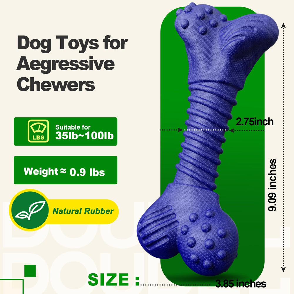 Doudele beef-flavor dog toy in blue to encourage dental-friendly chewing.