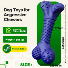 Doudele beef-flavor dog toy in blue to encourage dental-friendly chewing.