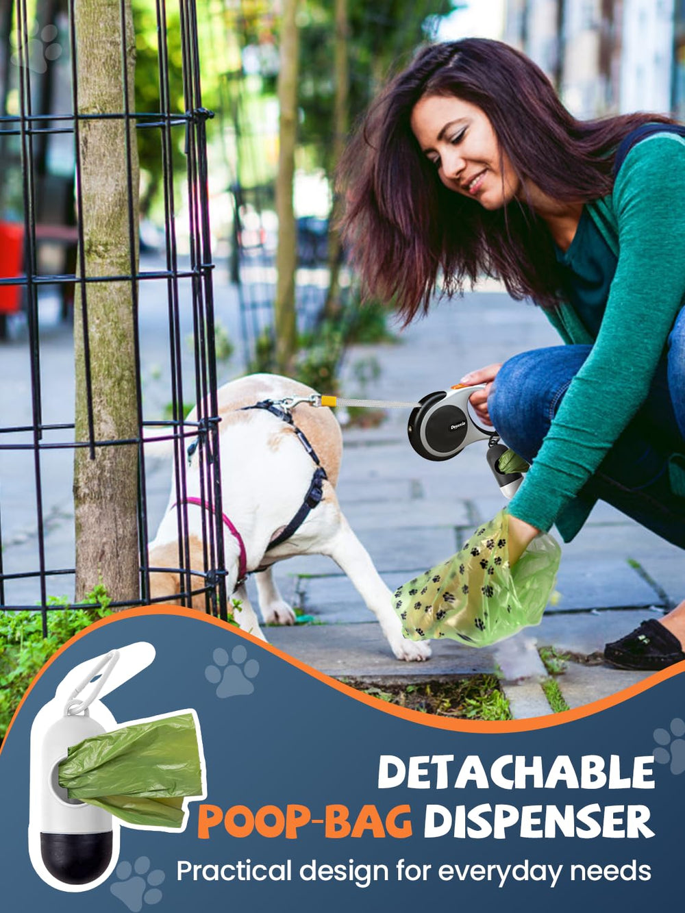 Douexio leash supports dogs up to 66 pounds.