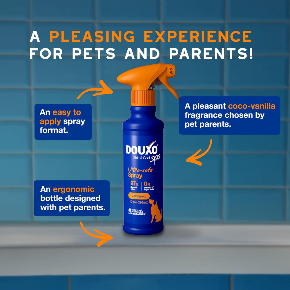 DOUXO Complete skin and coat care pairing works with shampoo and wipes for a full routine.