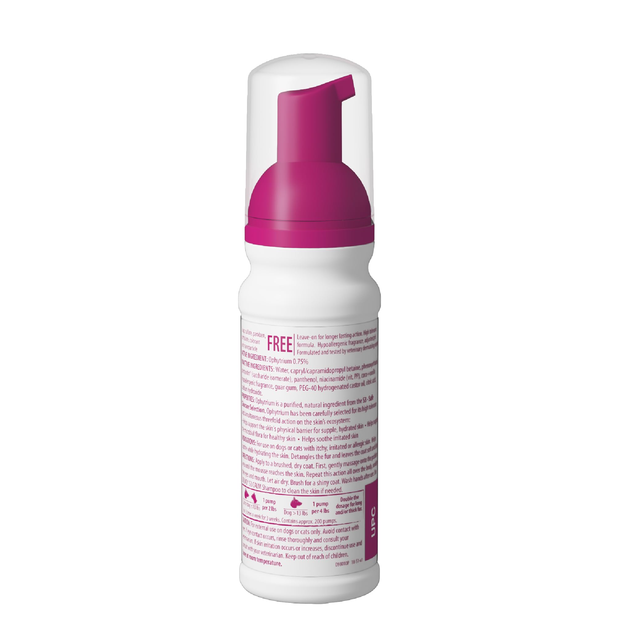 Douxo S3 Calm Mousse bottle and foam for soothing care.