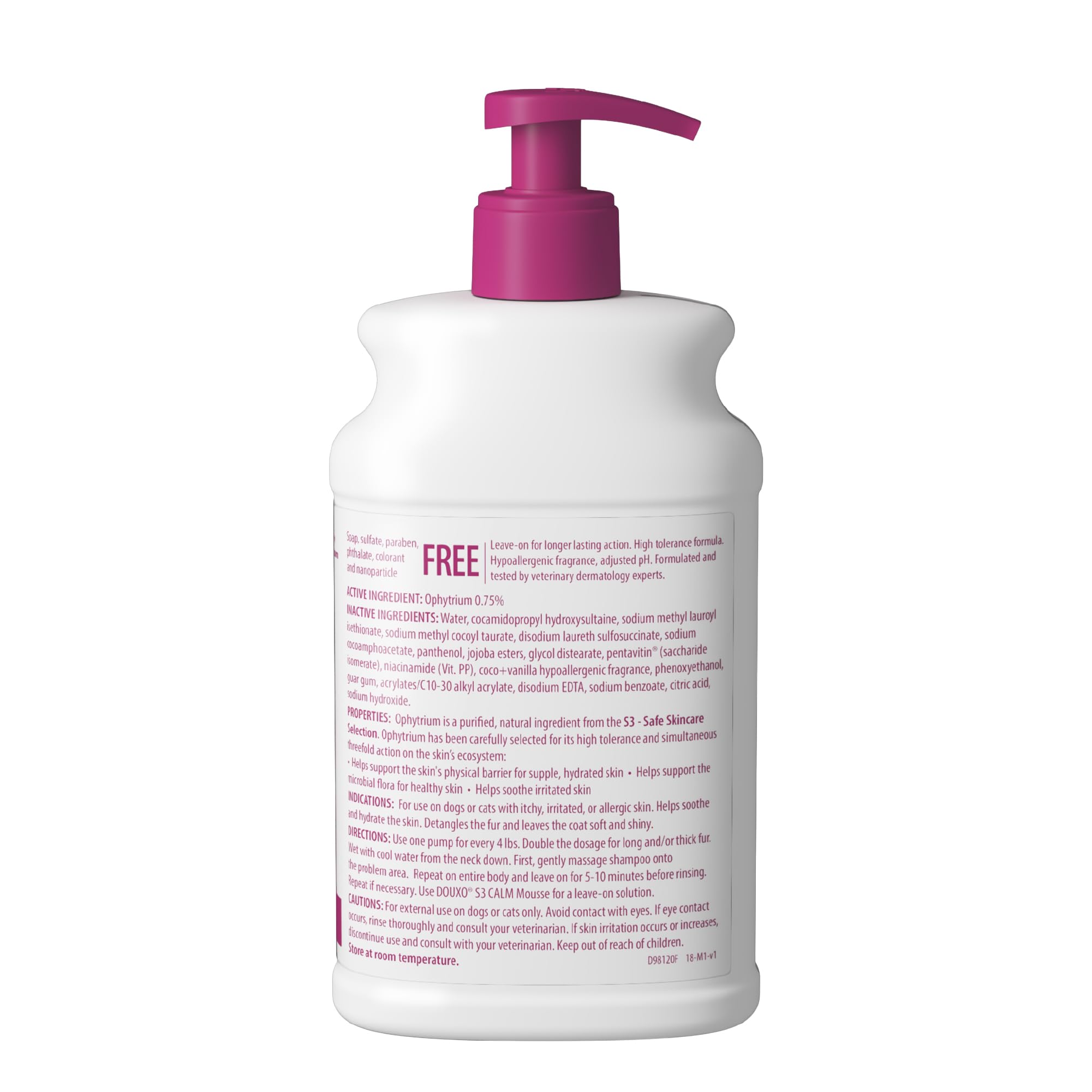 Douxo S3 Calm Shampoo supports skin ecosystem while smoothing fur.