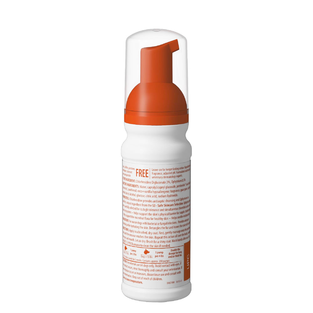 Douxo S3 Pyo Mousse label signals veterinarian-recommended status.