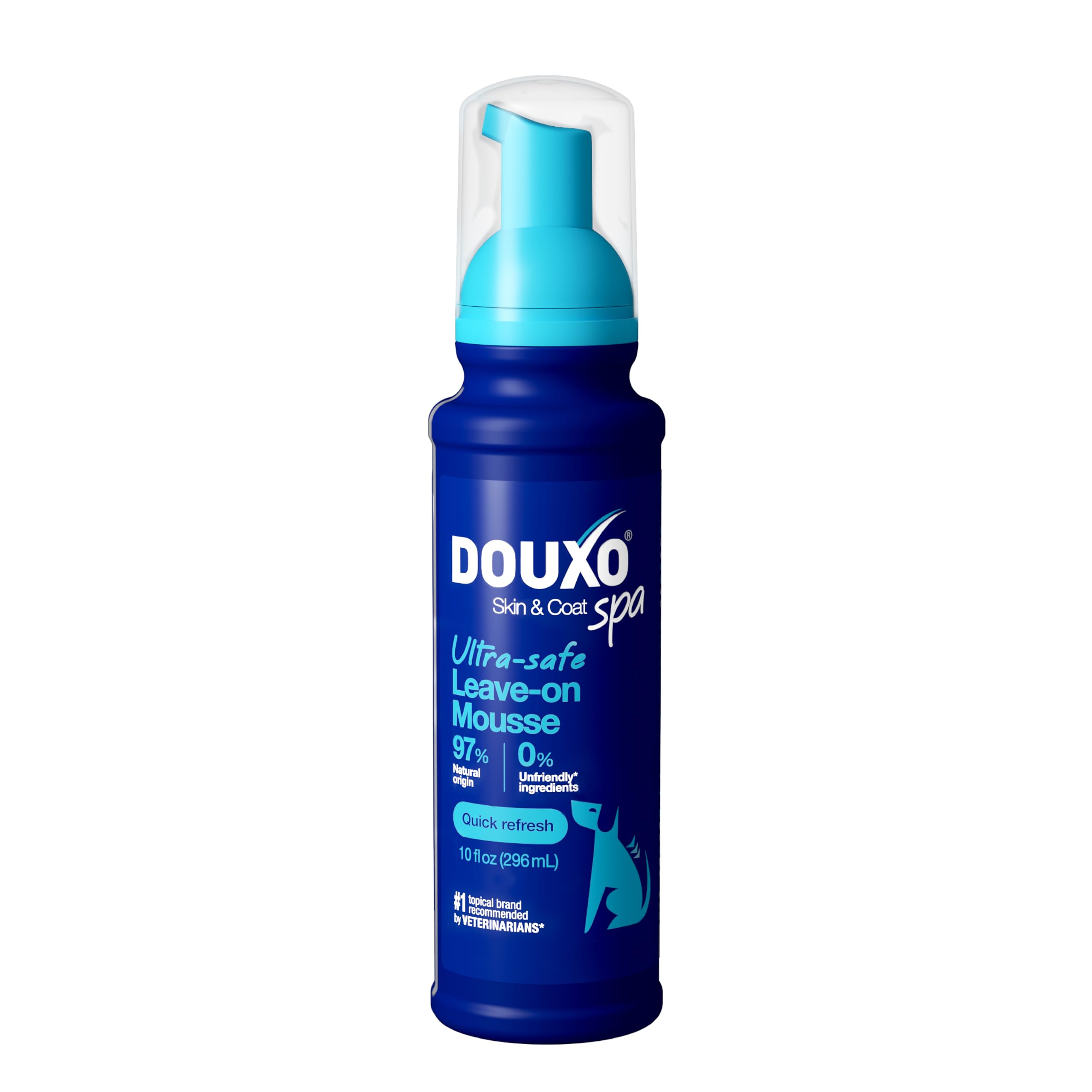 DOUXO Skin & Coat SPA Quick Refresh mousse bottle for rinse-free cleansing.