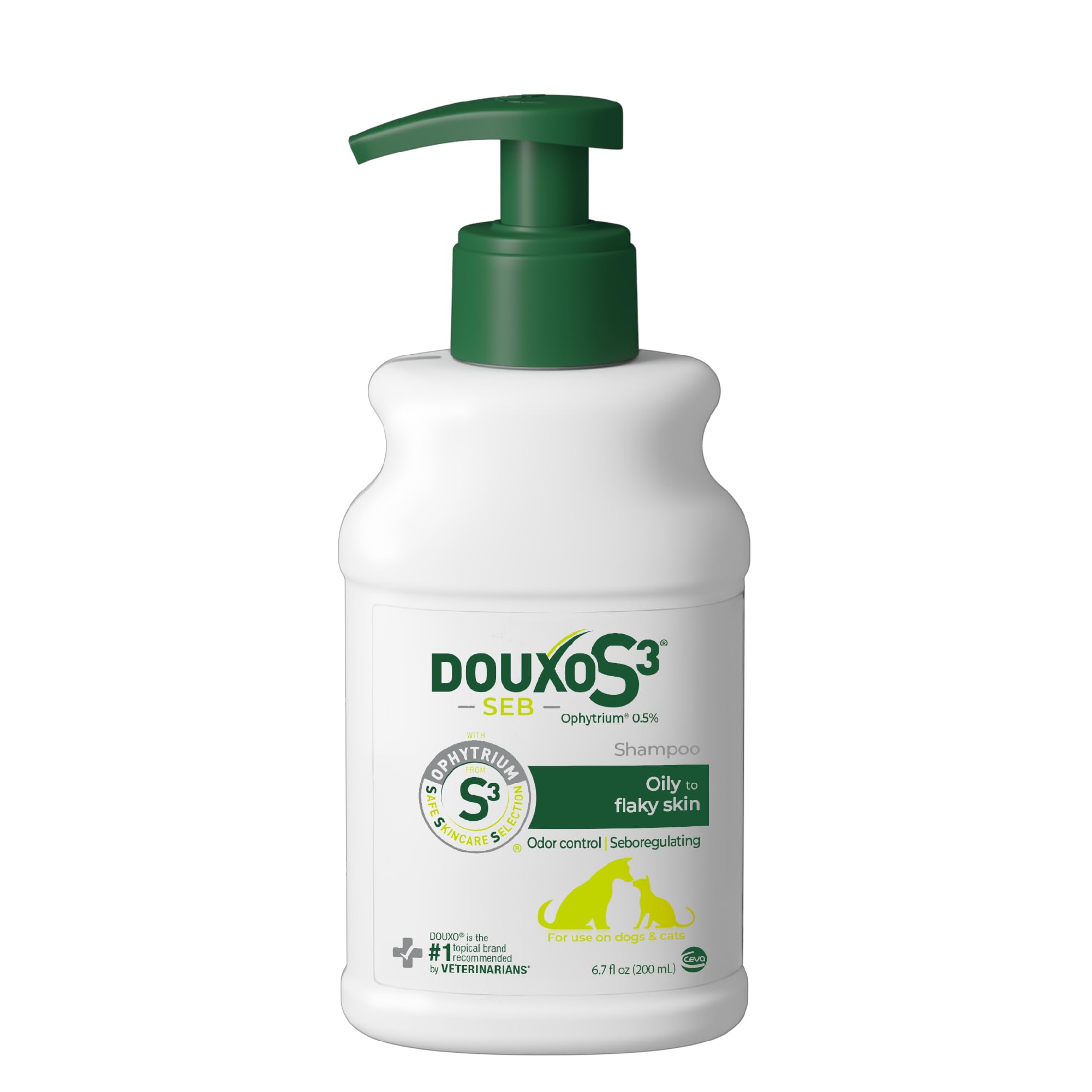 Douxo S3 SEB Shampoo bottle with pump for dogs and cats may help control dandruff
