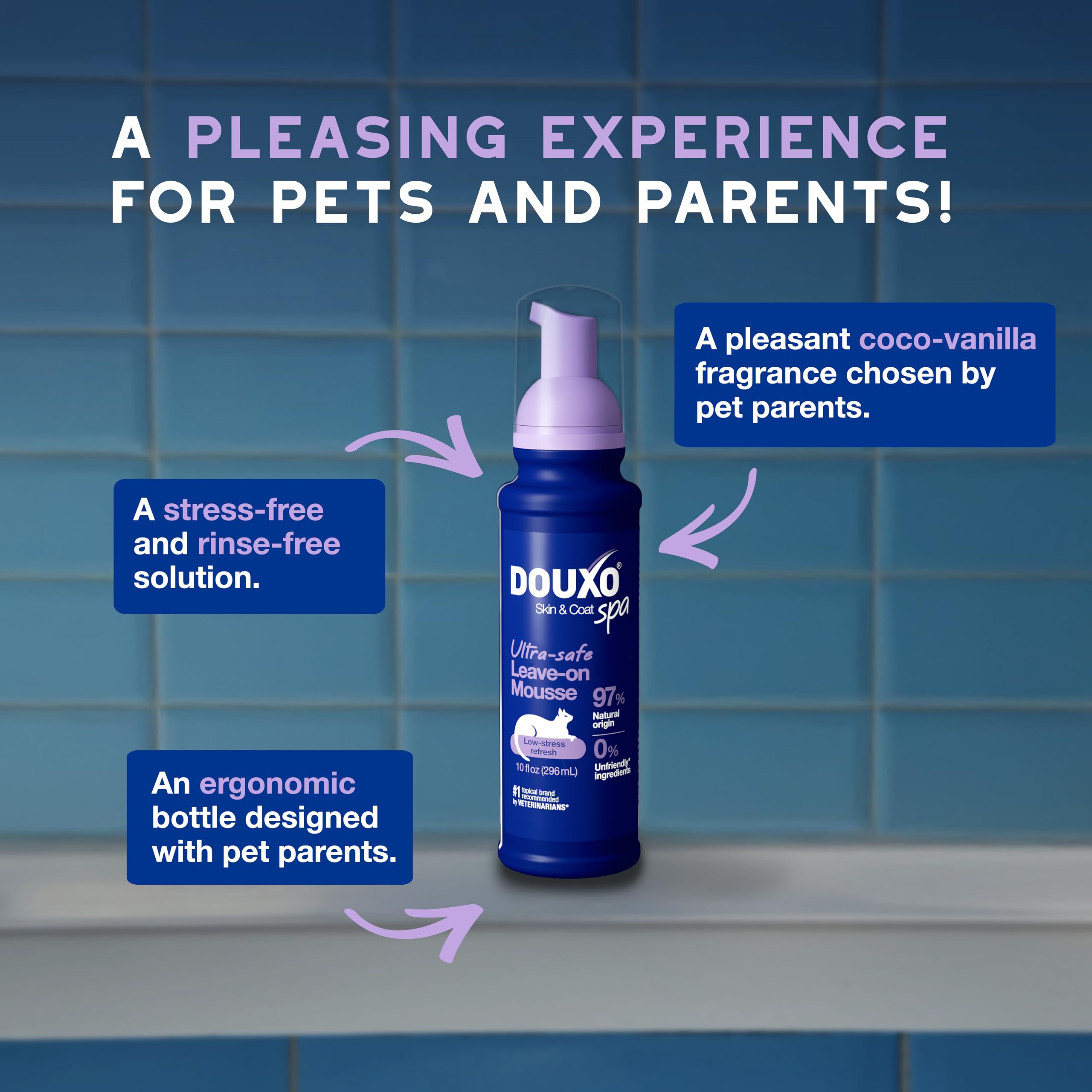 DOUXO SPA mousse in use with no rinse required