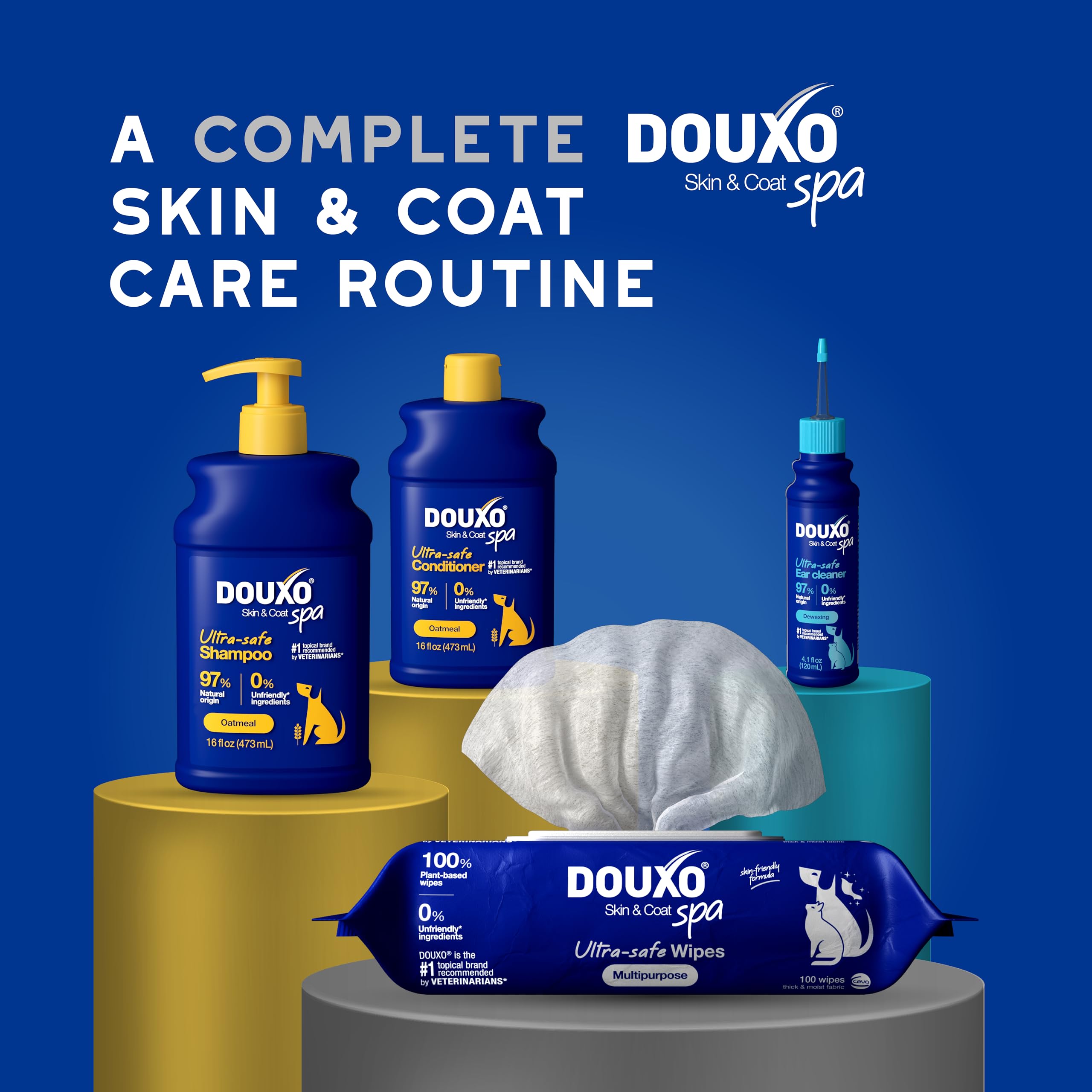 DOU XO Skin & Coat SPA wipes complete care with grooming routine