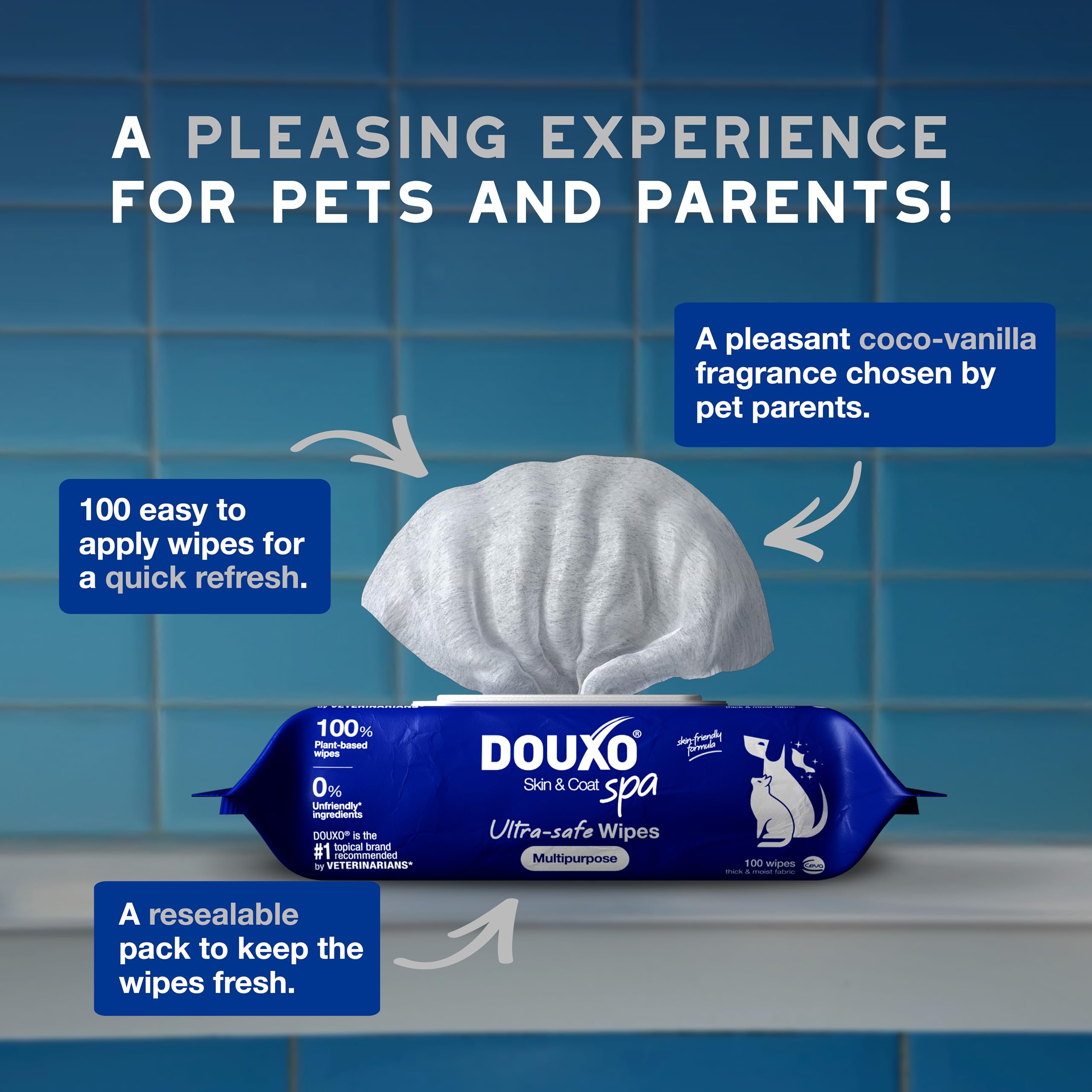 DOUXO Skin & Coat SPA wipes natural-origin ingredients for cleansing