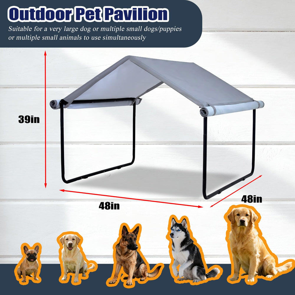 DOVACS 3-in-1 dog canopy rain-sun coating blocks UV rays and rain for calmer days outside.