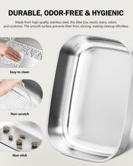 DOWANQO anti-slip stickers keep the litter box steady during use.