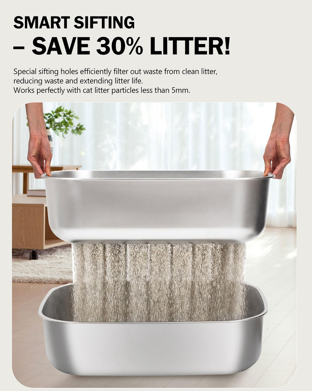 DOWANQO litter box includes scoop and holder for simple waste removal.