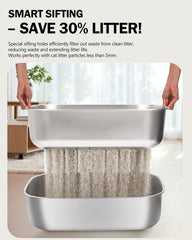 DOWANQO litter box includes scoop and holder for simple waste removal.