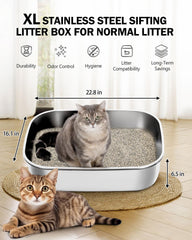 Dowanoqo stainless-steel litter box edges stay durable for safe use