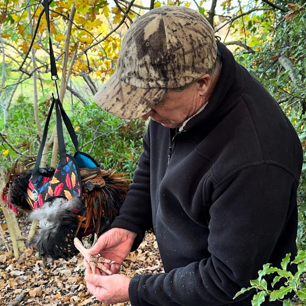 Down Under Outdoors chicken sling durable canvas material resists wear.