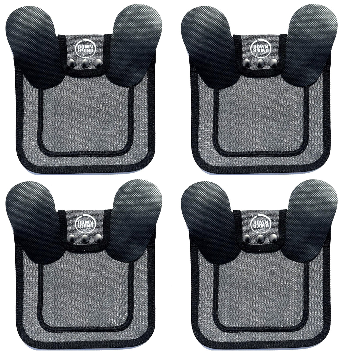 DOWN UNDER OUTDOORS saddles protect hen backs with breathable grey mesh.