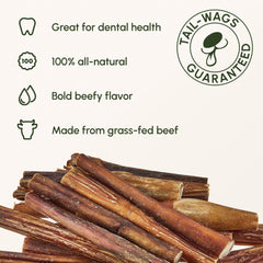 Downtown Pet Supply bully stick closeup showing natural beef texture