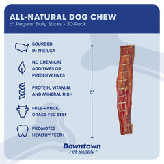 Downtown Pet Supply grass-fed beef bully stick promotes long-lasting chewing