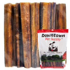 Downtown Pet Supply Jumbo Bully Stick front view showing a durable beef chew