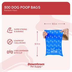 Downtown Pet Supply leak-proof bags prevent spills on walks.