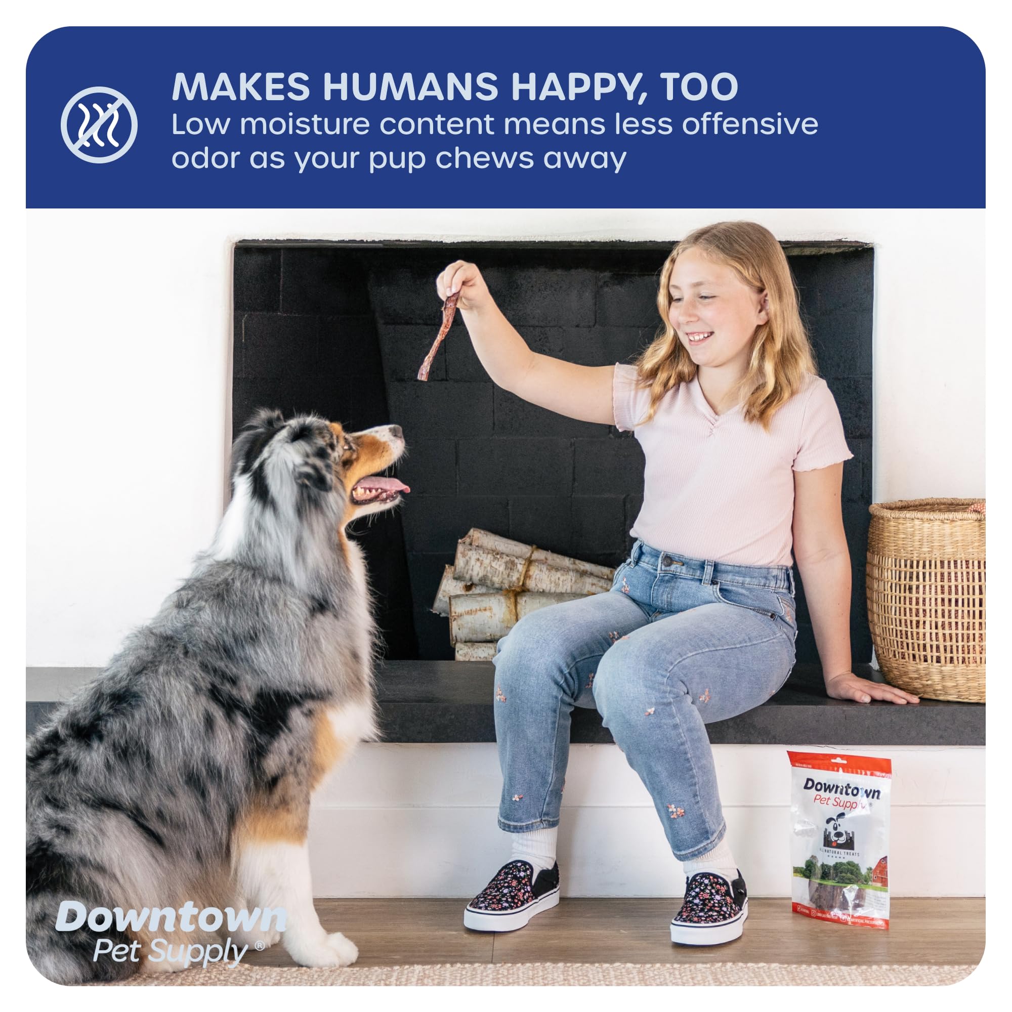 Downtown Pet Supply low-odor bully sticks, indoor-friendly chew.