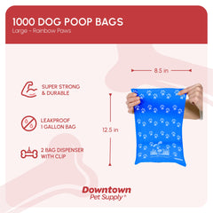 Downtown Pet Supply one-hand tear perforations for fast bag release.