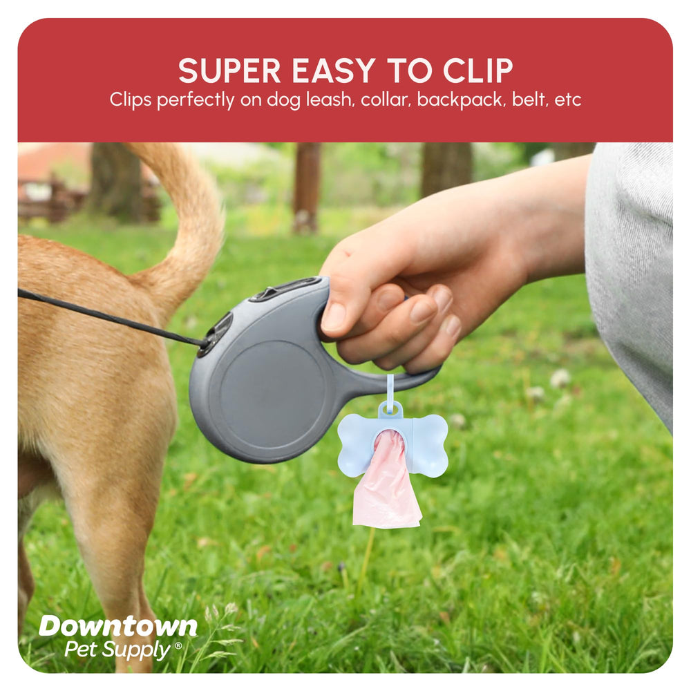 Downtown Pet Supply perforated poop bags tear smoothly for quick, tidy cleanup.