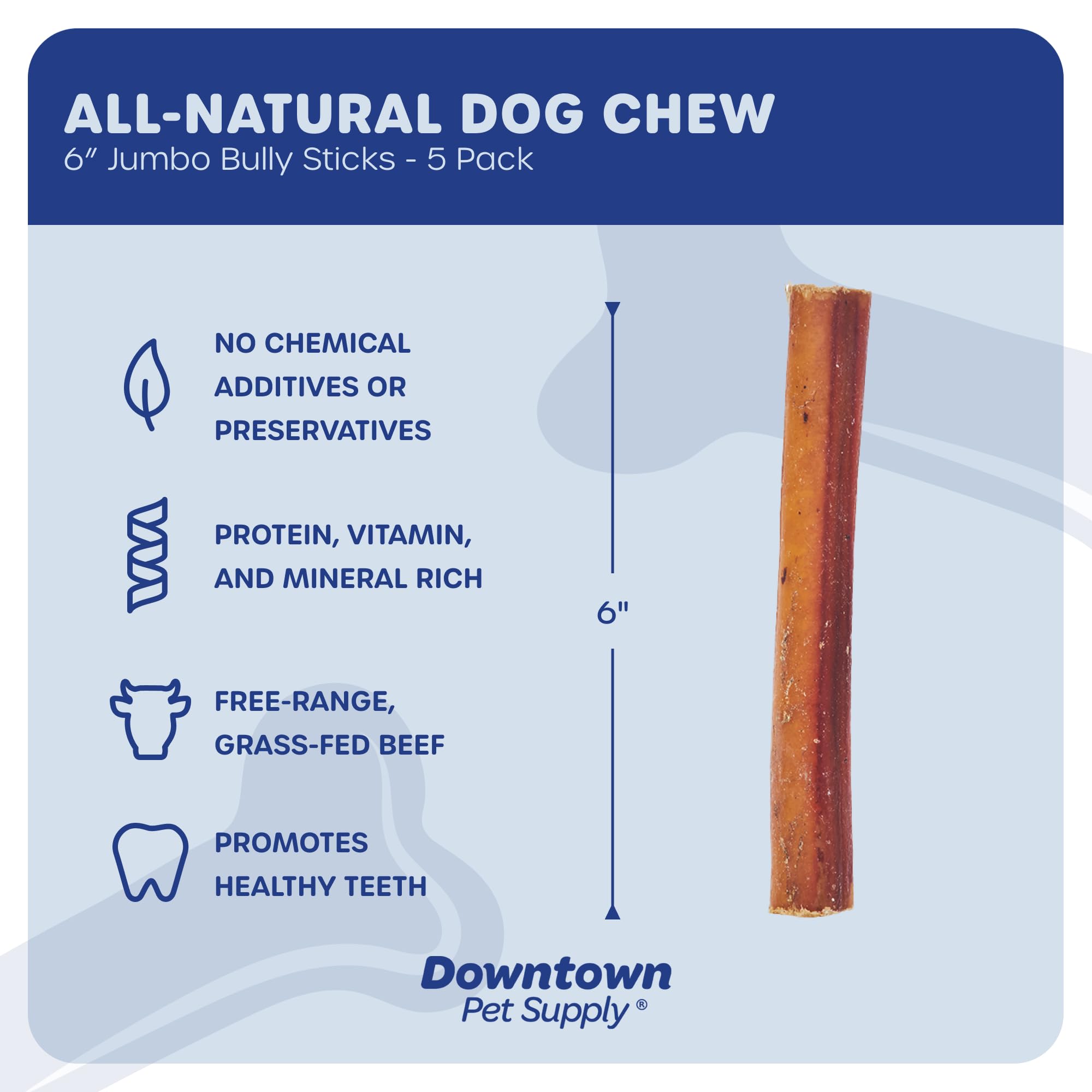 Downtown Pet Supply rawhide-free beef chew 6-inch ideal for calm, clean indoor chews.