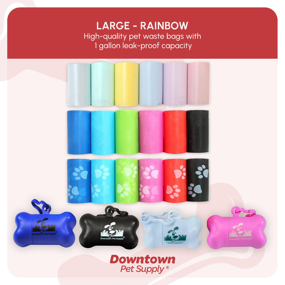 Downtown Pet Supply dispenser-on-leash setup for convenient waste bag access.