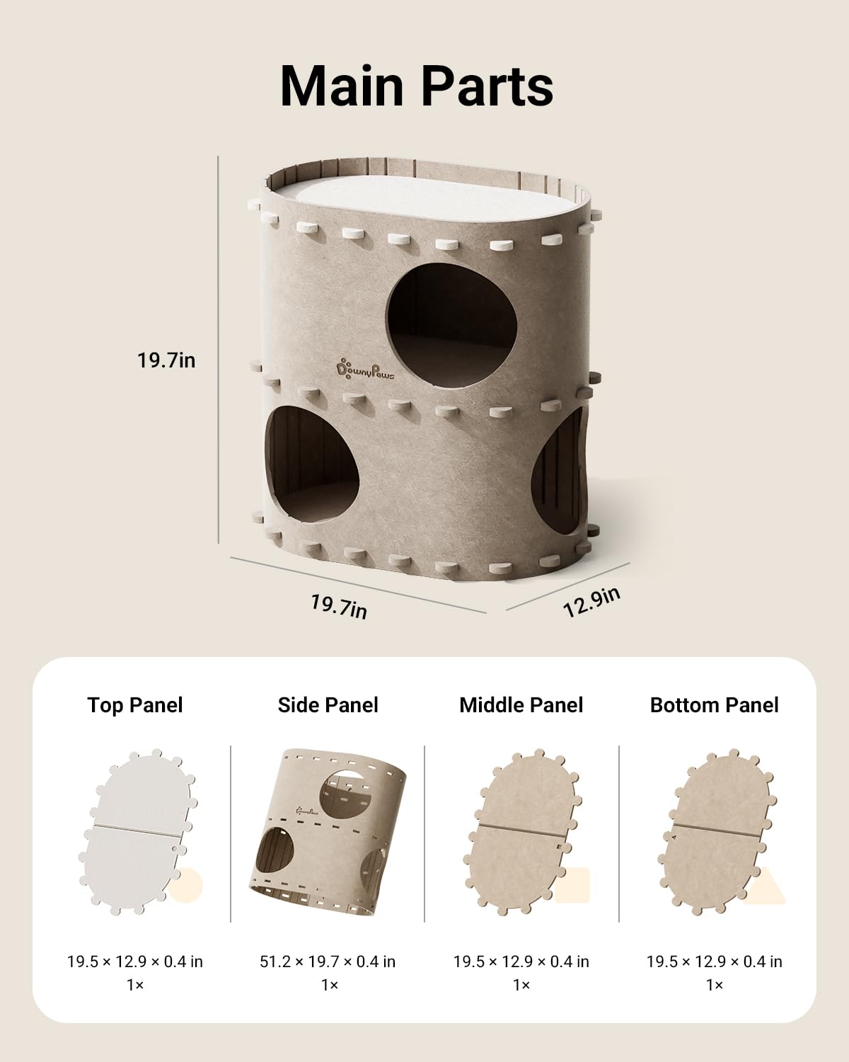DownyPaws detachable parts simplify cleaning and quick maintenance