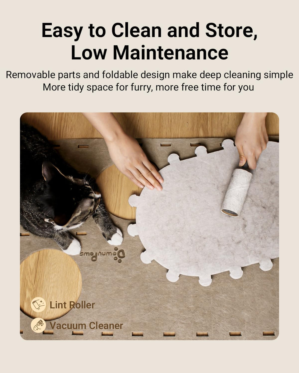 DownyPaws foldable design folds flat for easy storage and travel