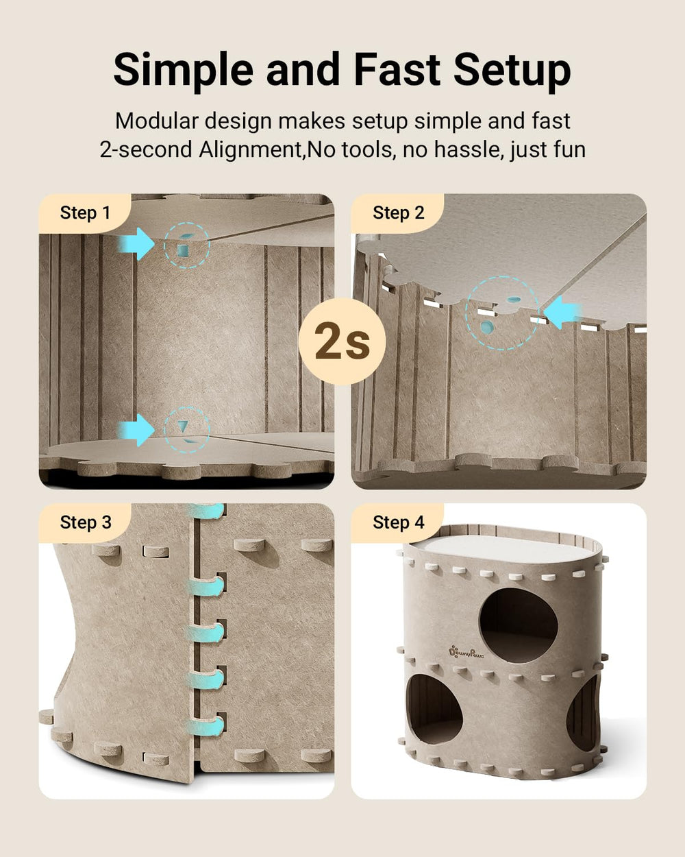 DownyPaws neutral cream tone blends with home decor