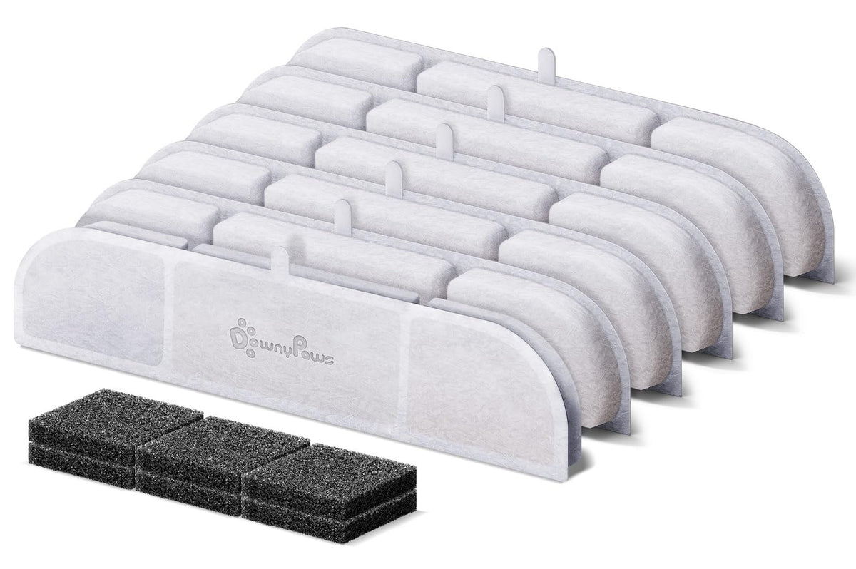 DownyPaws DPWFP6 filters pack boosts water freshness for pets.